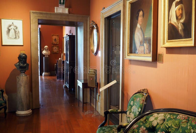 The Napoleonic Museum in Rome, Italy. Room XII - Giuseppe Primoli and Matilde Bonaparte in the Napoleonic Museum in Rome Italy. This room is dedicated to the “ royalty free stock images