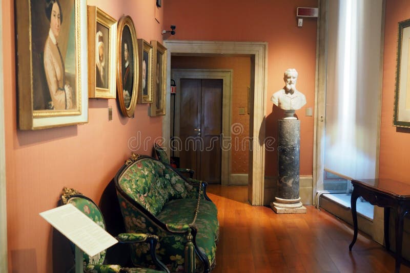 The Napoleonic Museum in Rome, Italy. Room XII - Giuseppe Primoli and Matilde Bonaparte in the Napoleonic Museum in Rome Italy. This room is dedicated to the “ stock image