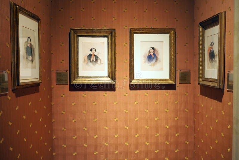 The Napoleonic Museum in Rome, Italy. Room XII - Giuseppe Primoli and Matilde Bonaparte in the Napoleonic Museum in Rome Italy. This room is dedicated to the “ stock photos
