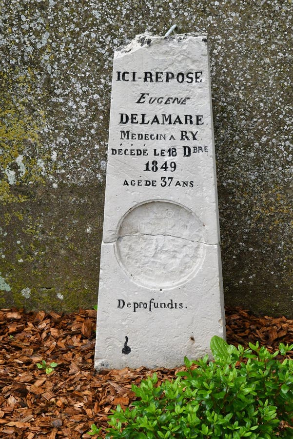 Ry, France - june 23 2016 : Eugene Delamare tomb. Ry, France - june 23 2016 : the Eugene Delamare tomb stock photography