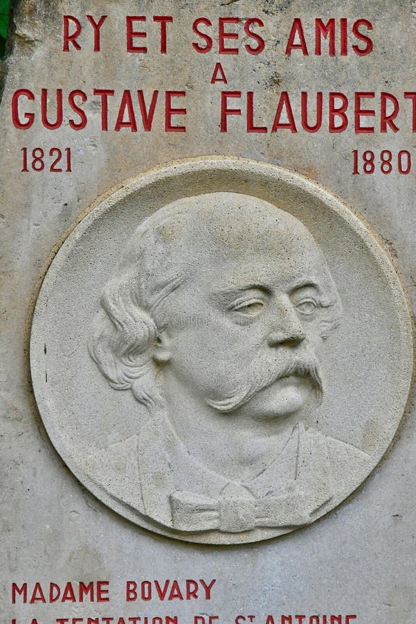 Ry, France - june 23 2016 : Gustave Flaubert stele. Ry, France - june 23 2016 : the Gustave Flaubert stele stock image