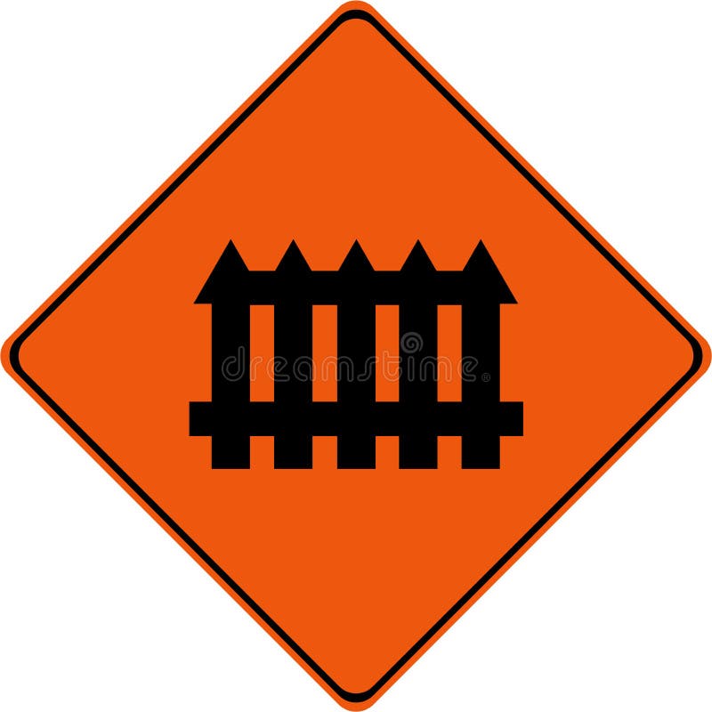 Warning sign with level crossing. Symbol vector illustration