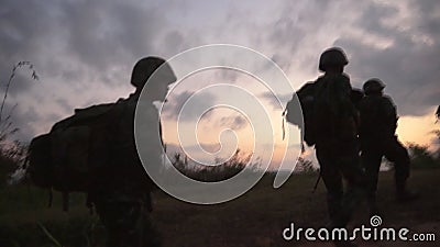 Soldier walking stock footage