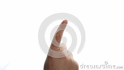 Touch screen hands gestures for smart-phone and tablet on white background stock footage