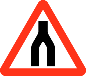 Traffic sign of Bangladesh: Warning for two roads that merge