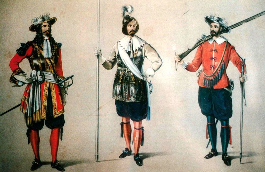 ​Офицер, пикенёр и мушкетёр британской гвардии, XVII век - Парни в медвежьих шапках 