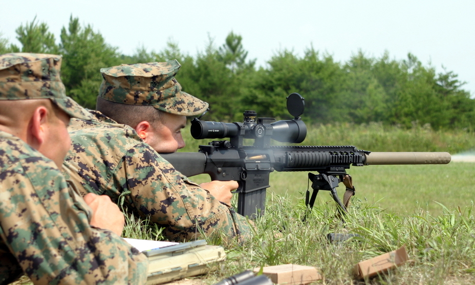 ​Снайперы морской пехоты США с винтовкой MK 11 - Оружие для ненастоящего снайпера 