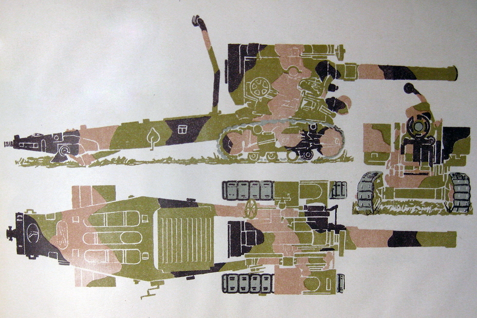 ​Схема окраски артиллерии РГК. Предписанные контуры пятен — чёткие - Спрячьте ваши пушки! 