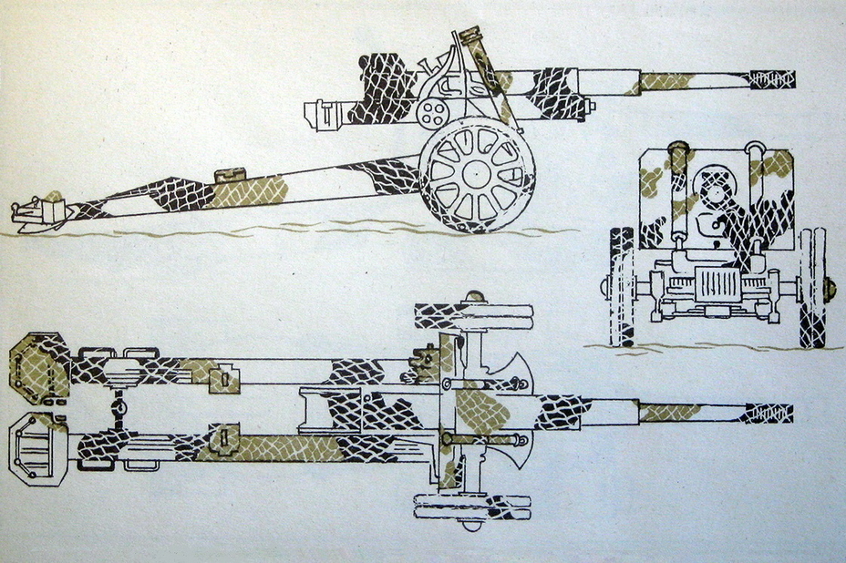 ​Зимняя схема окраски корпусной артиллерии, 1941 год - Спрячьте ваши пушки! 
