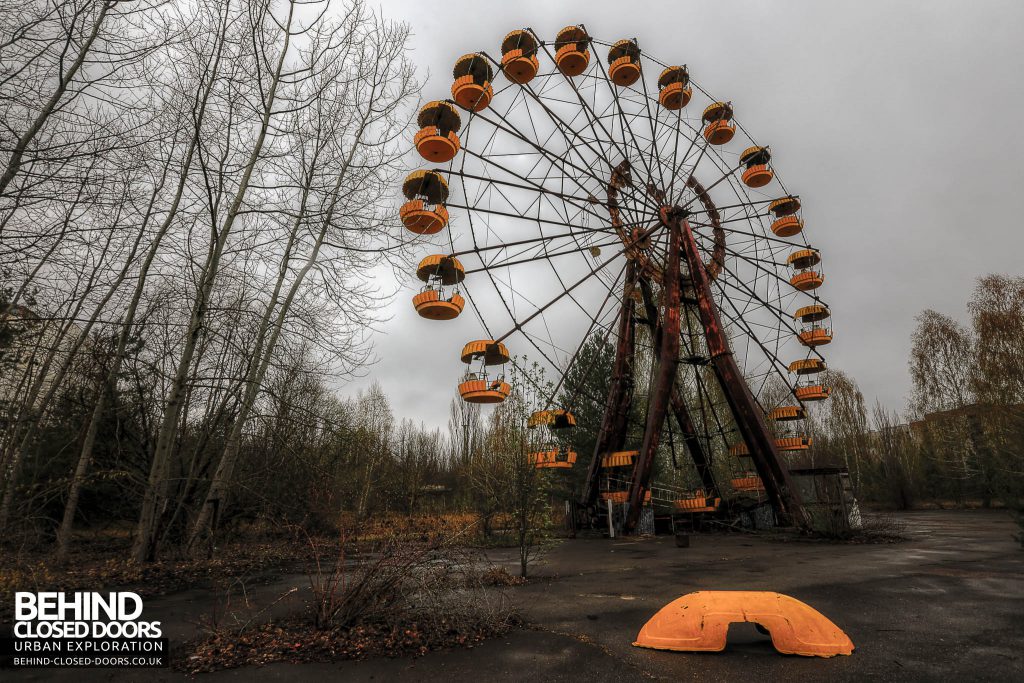 Pripyat - The amusement park was due to open a few days after the disaster - no one ever rode on the ferris wheel