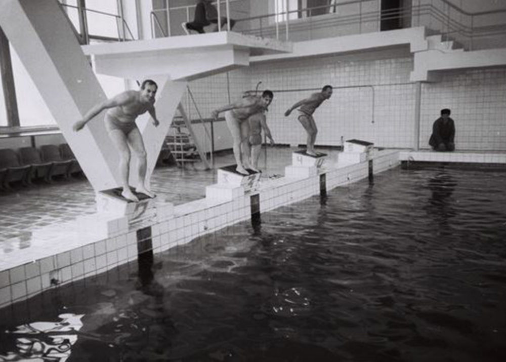 Diving boards in the swimming pool