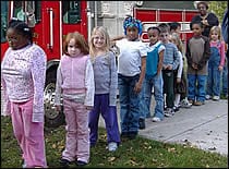 Photo of children in fire drill