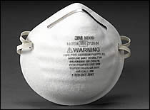 Photo of a disposable particulate respirator (also known as an “air purifying respirator”