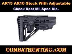 AR-15/LR-308 Carbine Stock with Cheek Rest Riser Mil-Spec Dia.