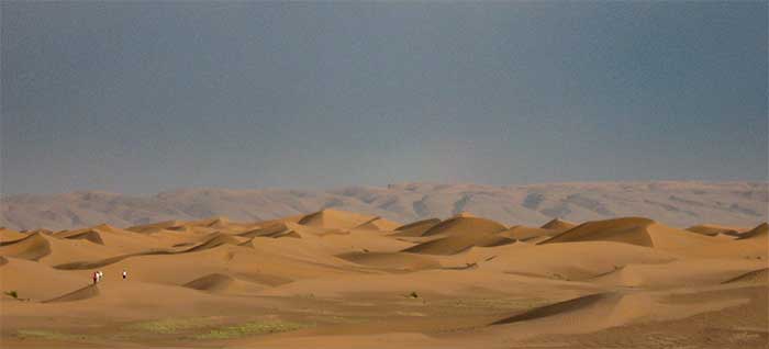Saharan dunes as seen from the eastern edge of Morocco.