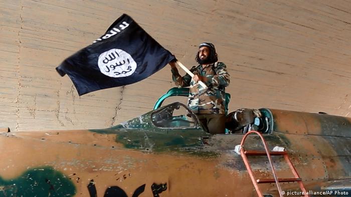 Islamic State terrorist in a jet plane in Syria