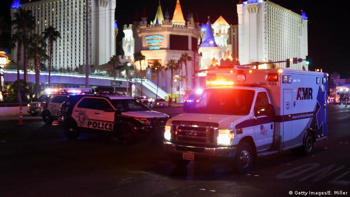 Ambulances, police cars in Las Vegas (Getty Images/E. Miller)