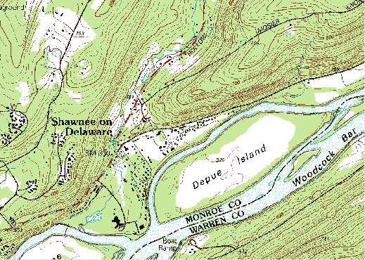 Portion of a Digital Raster Graphic for Bushkill, PA.