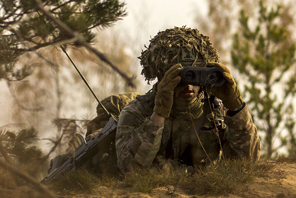 sniper with laser range finder