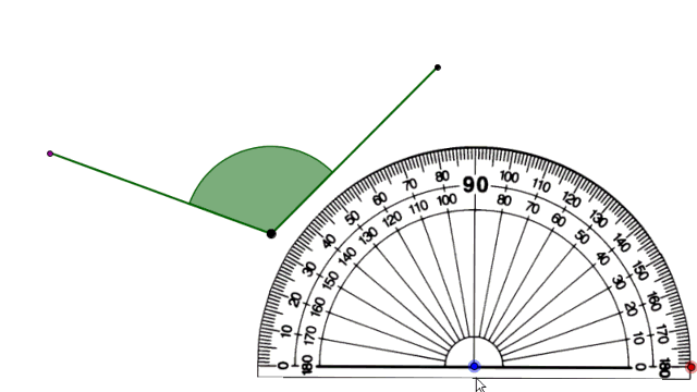 Protractor used for measuring angles, subdividing each degree turns into minutes of angle