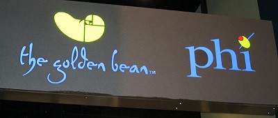 The Golden Bean coffee shop and Phi Bar at Indigo Hotel, inspired by phi, the golden ratio