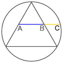 Golden Ratio in the construction of a triangle in a circle