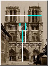 Phi, the golden ratio is found in design of Notre Dame cathedral in Paris