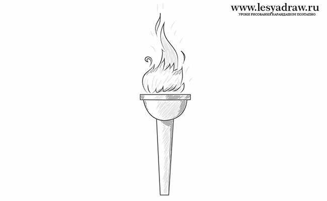 Как нарисовать Олимпийский огонь