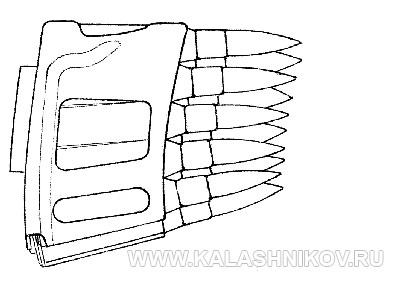 Пачка с патронами к карабину СКС-30. Журнал Калашников