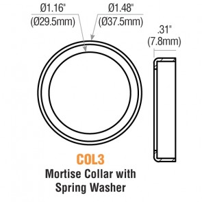 1/4" Mortise Cylinder Collar (Oil Rubbed Bronze) w/ Spring Washer -by GMS