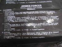 Italian Special Combat Food Ration Description 