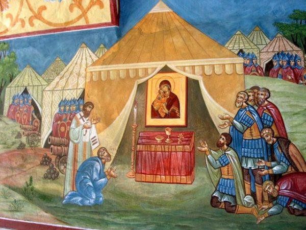 Донская икона Пресвятой Богородицы. Фрагмент фрески