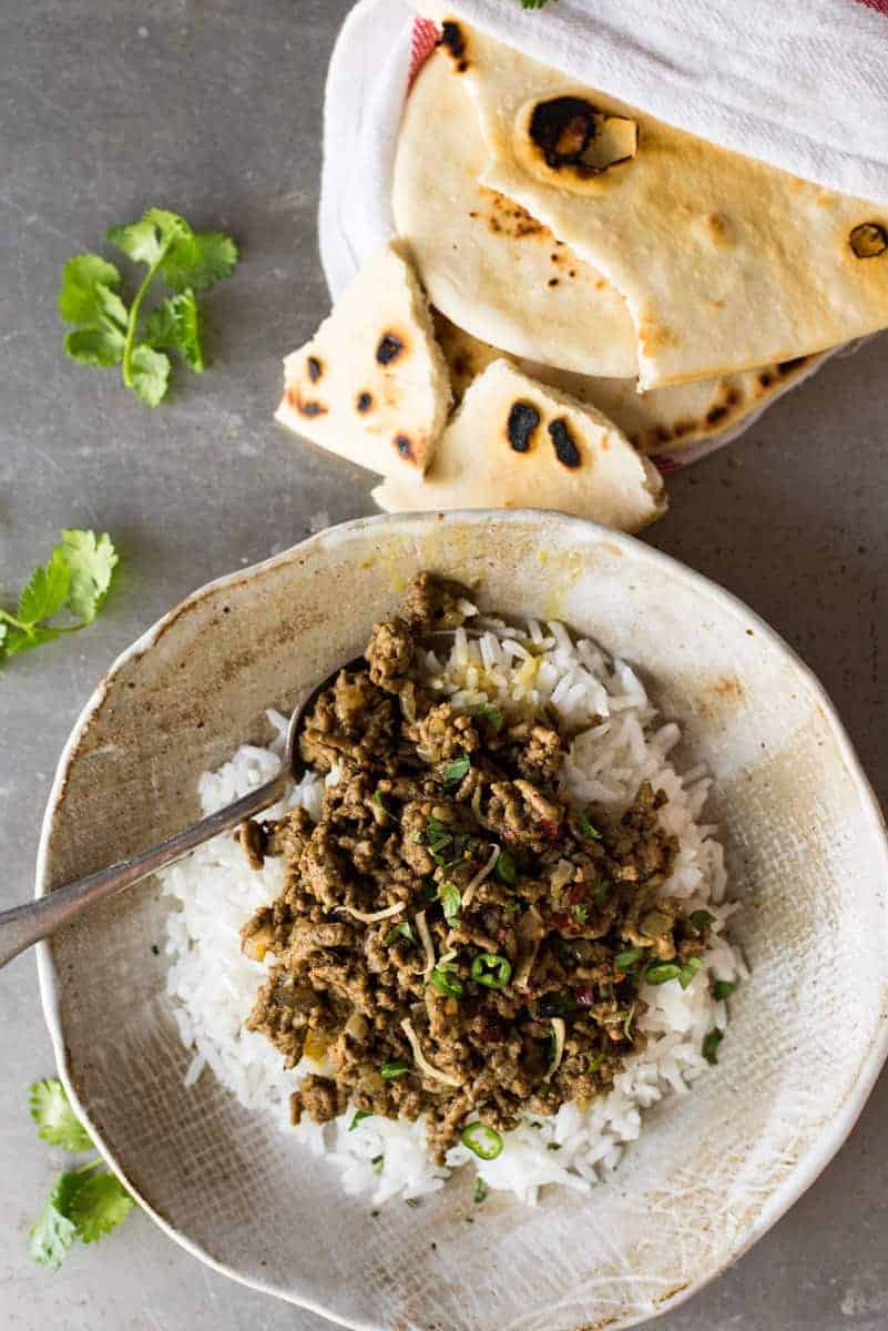 Qeema Indian Curried Beef - Authentic, FAST and no hunting down unusual spices. An interesting way to use ordinary ground beef!