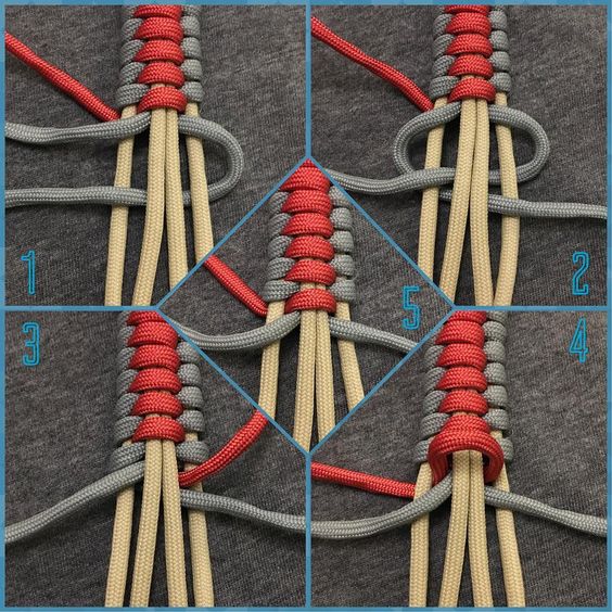 схема плетения из трех веревок