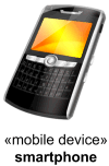 Mobile smartphone device depicted using custom icon.