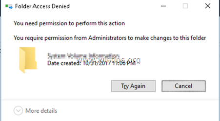  folder access denied - You need permission to perform this action